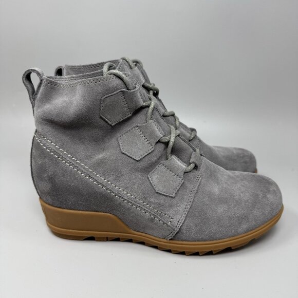 Sorel Women’s Evie Ankle Lace Quarry Grill Gray Size 10 Pull-on Boots Booties - Picture 1 of 9